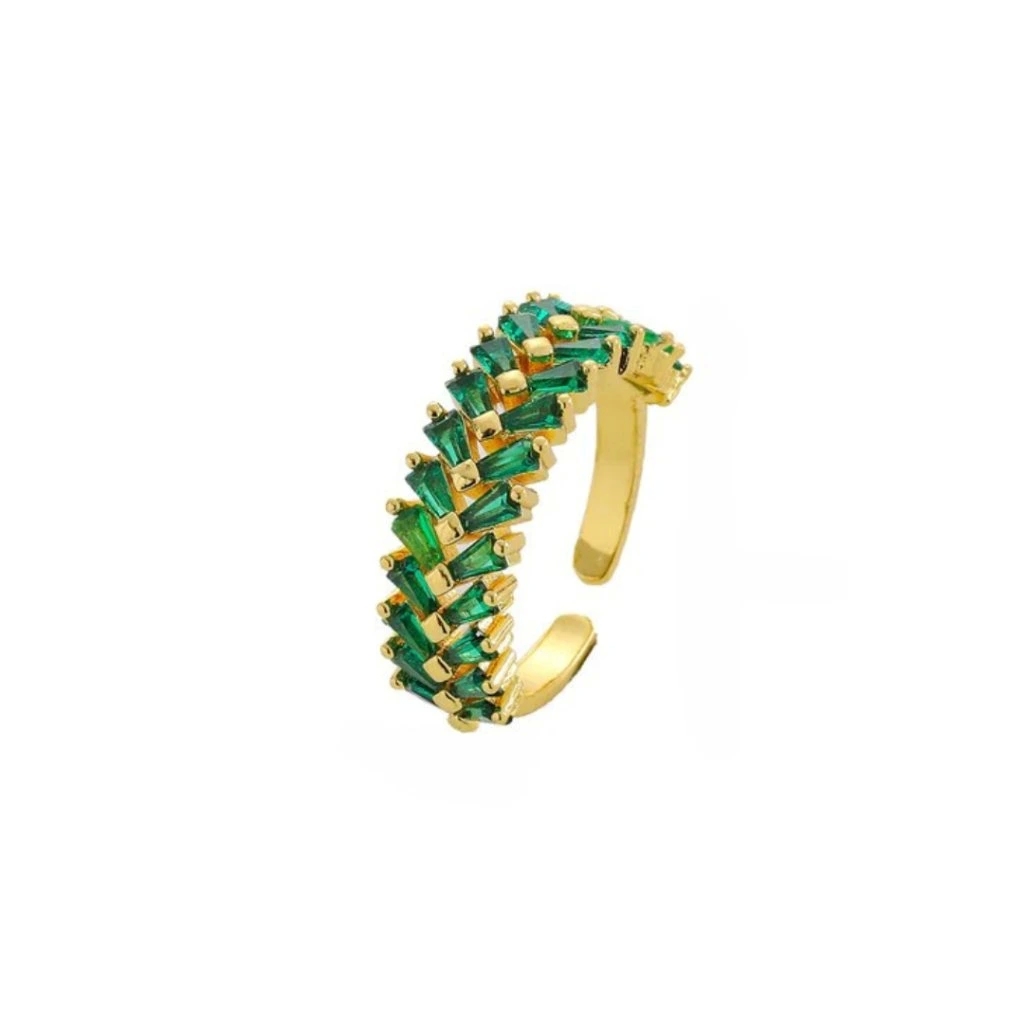 Prsten z nerezové oceli Radiance green
